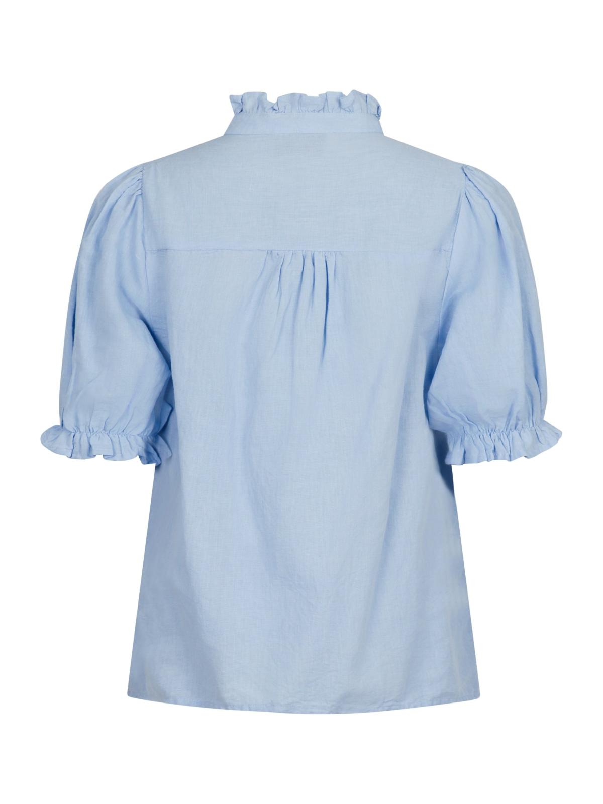 Neo Noir Odesa Linen Blouse Light Blue