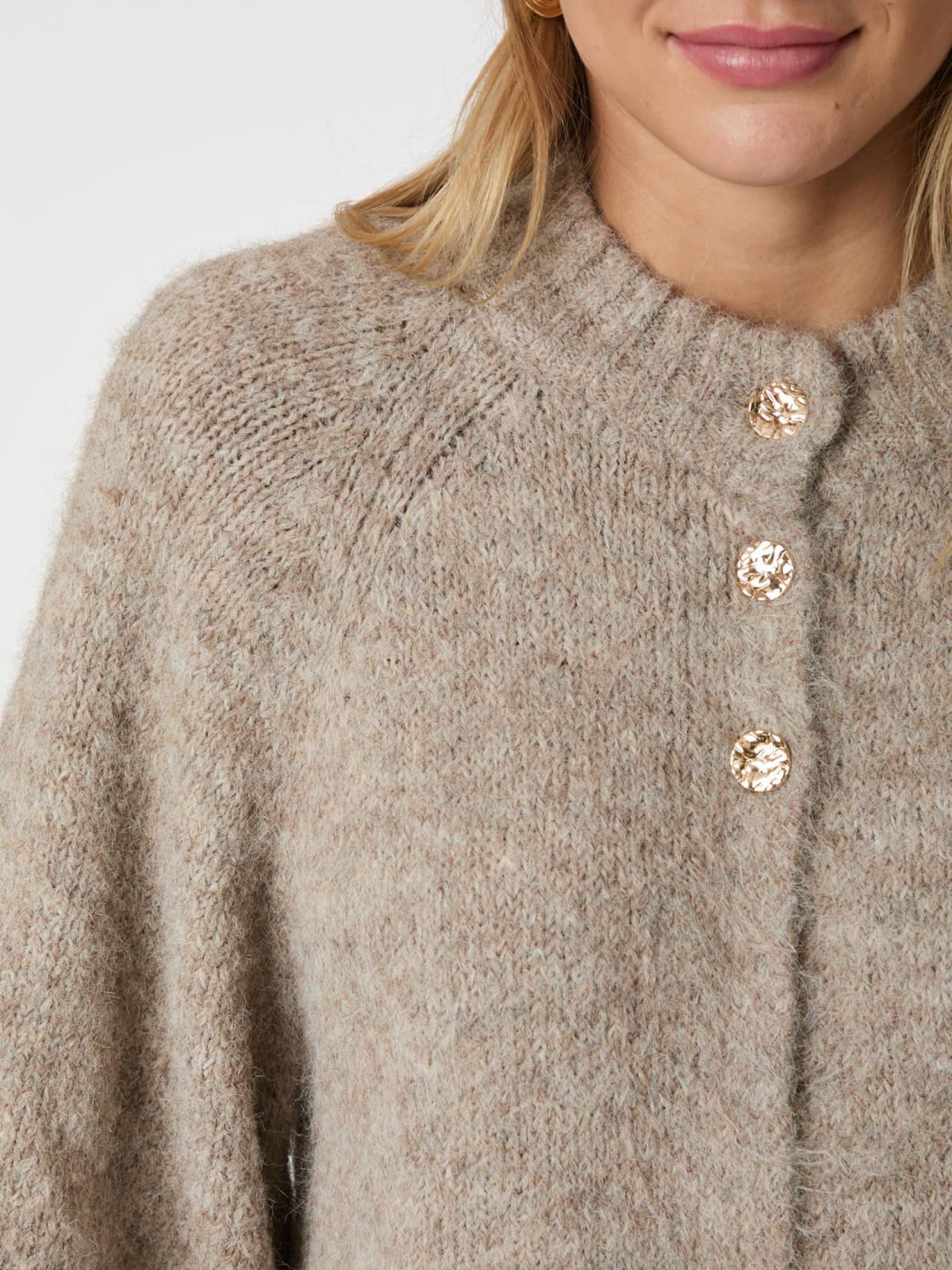 Neo Noir Benuta Fluffy Knit Cardigan