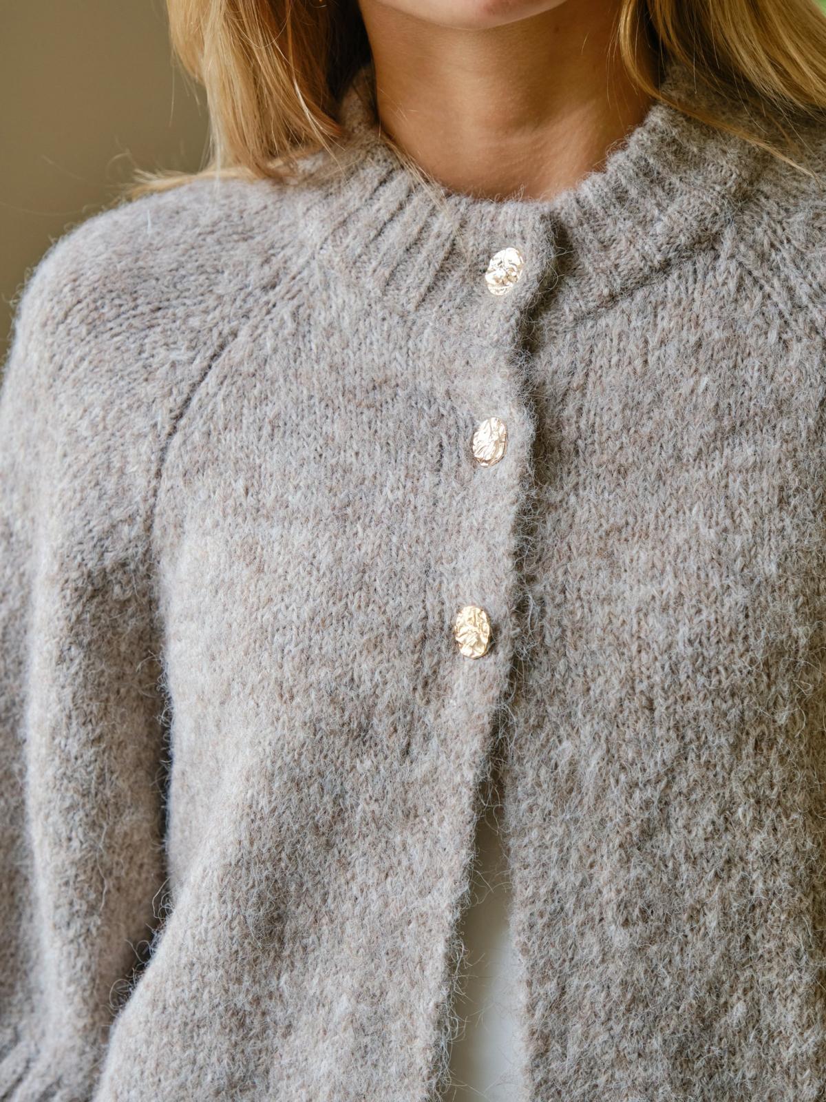 Neo Noir Benuta Fluffy Knit Cardigan