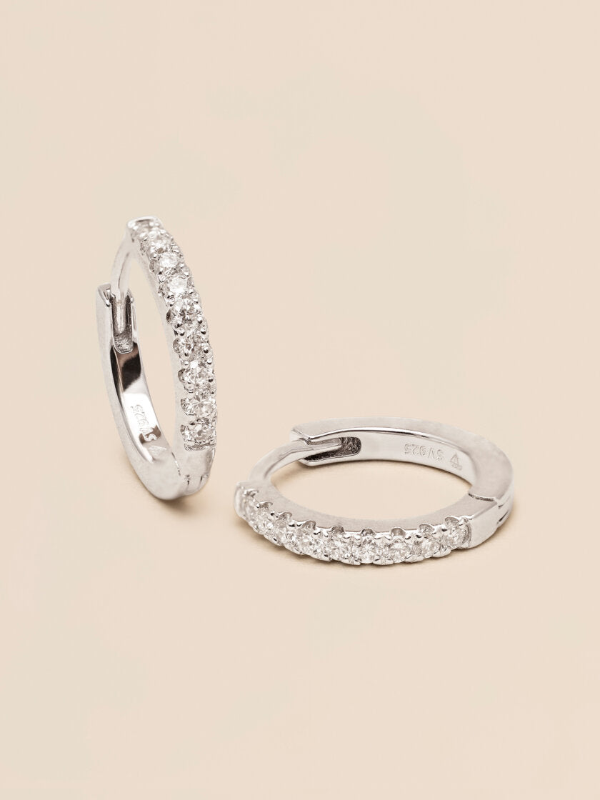 Ylva Li Alliance Diamond Hoops Silver