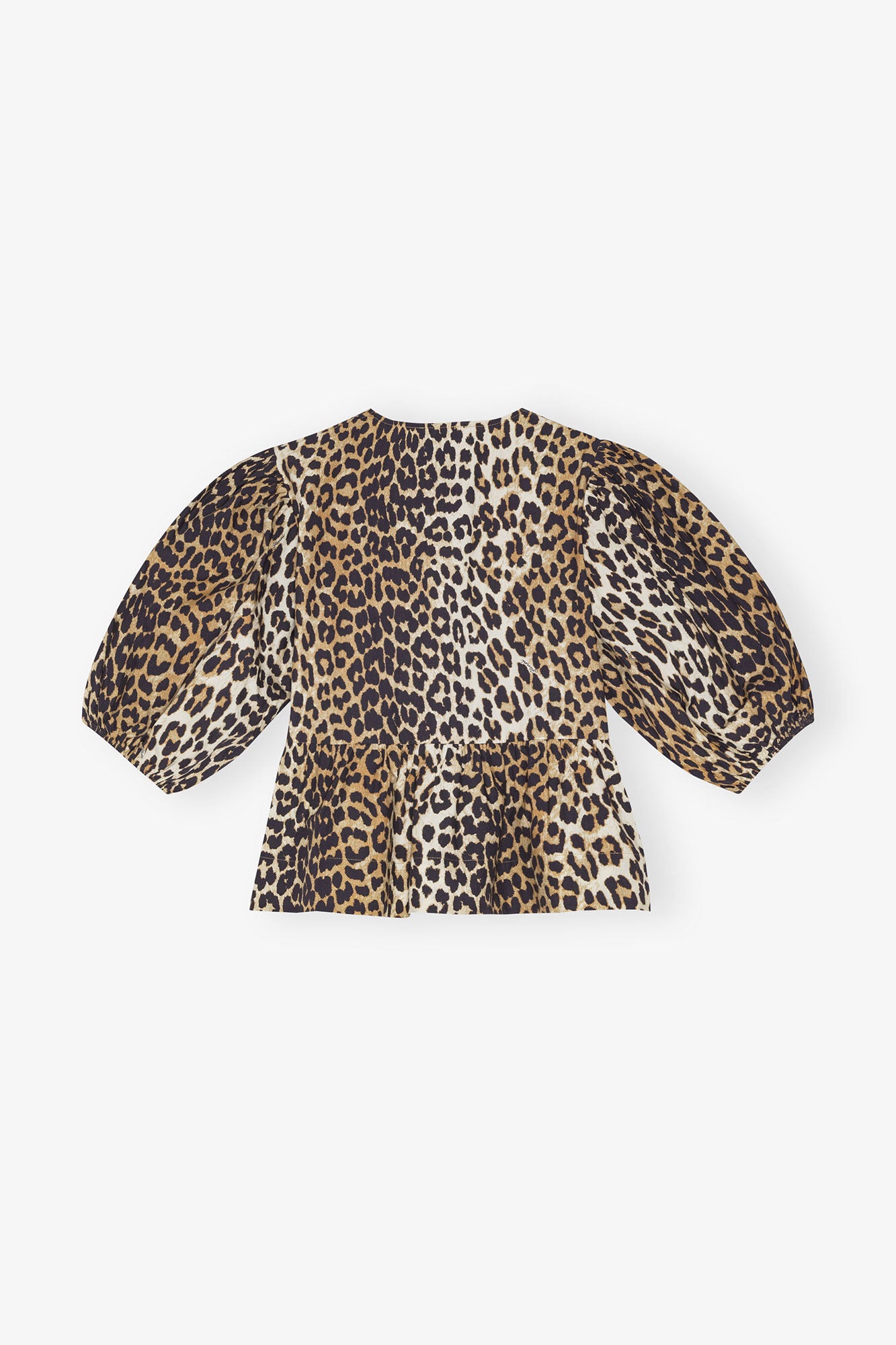 GANNI Leopardblus med knyte