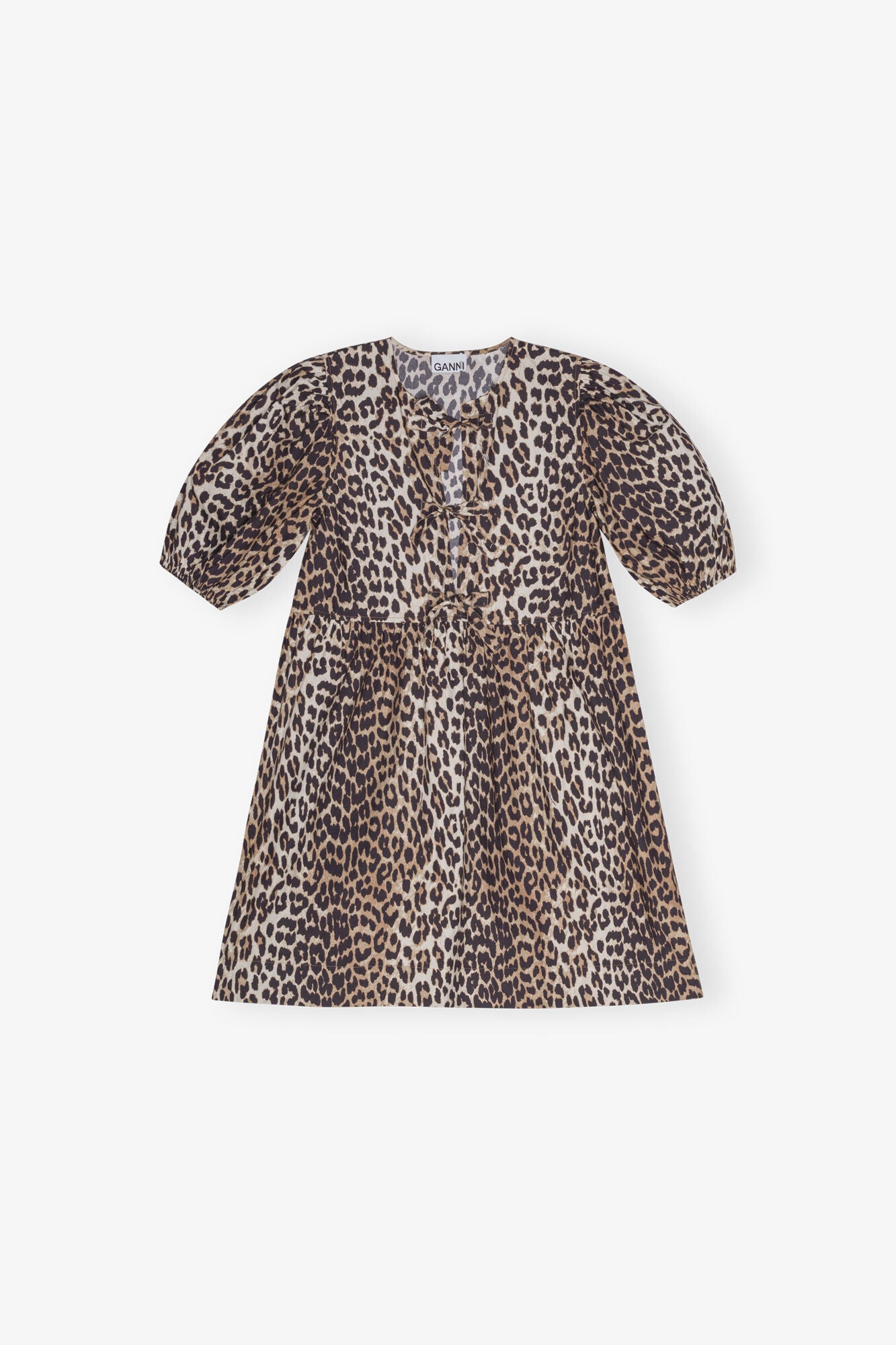 Ganni Leopardklänning med Knyte