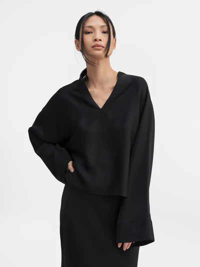 Ahlvar Nina V-neck Silk Blouse