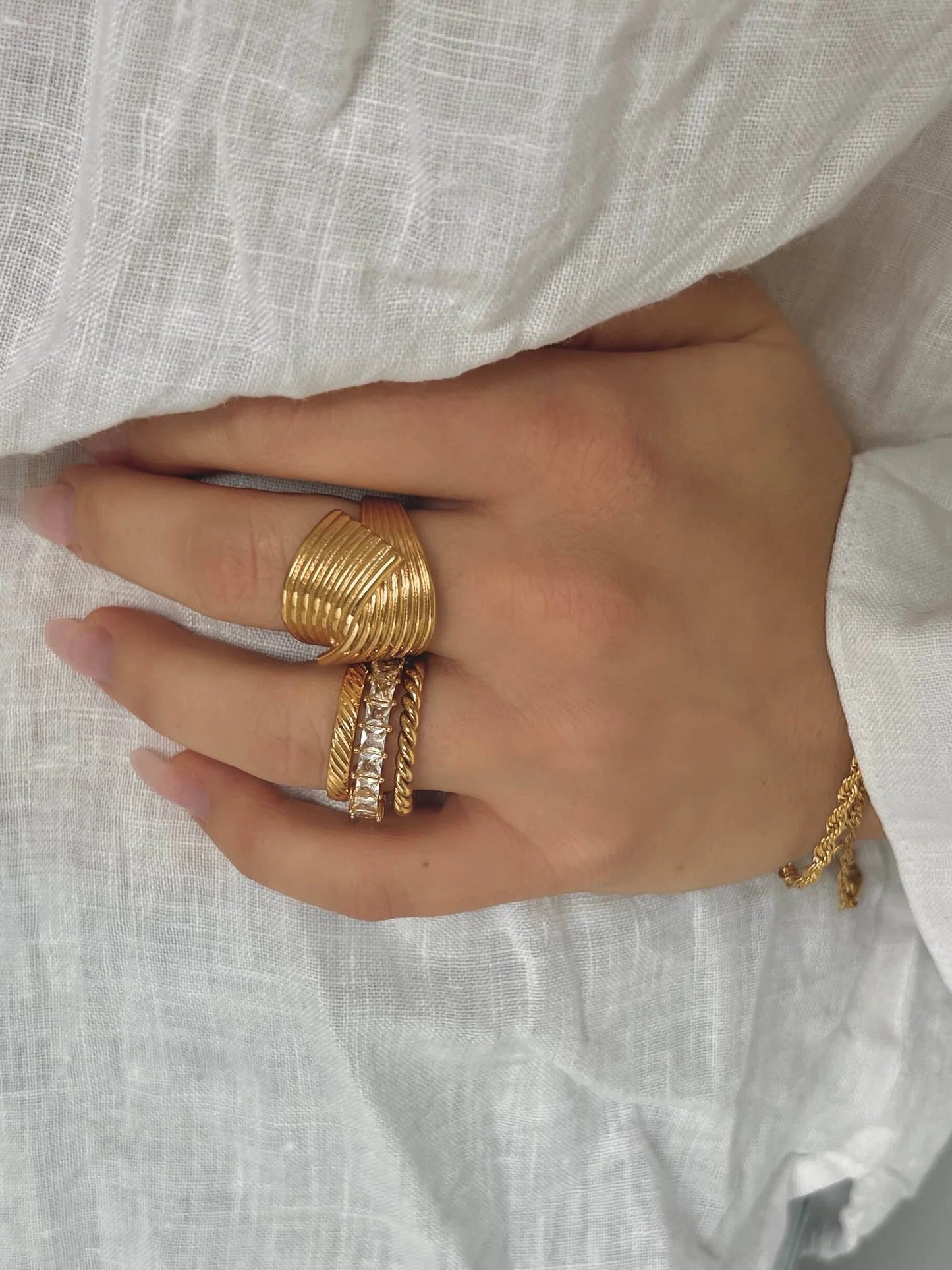 Oblique Olga Ring
