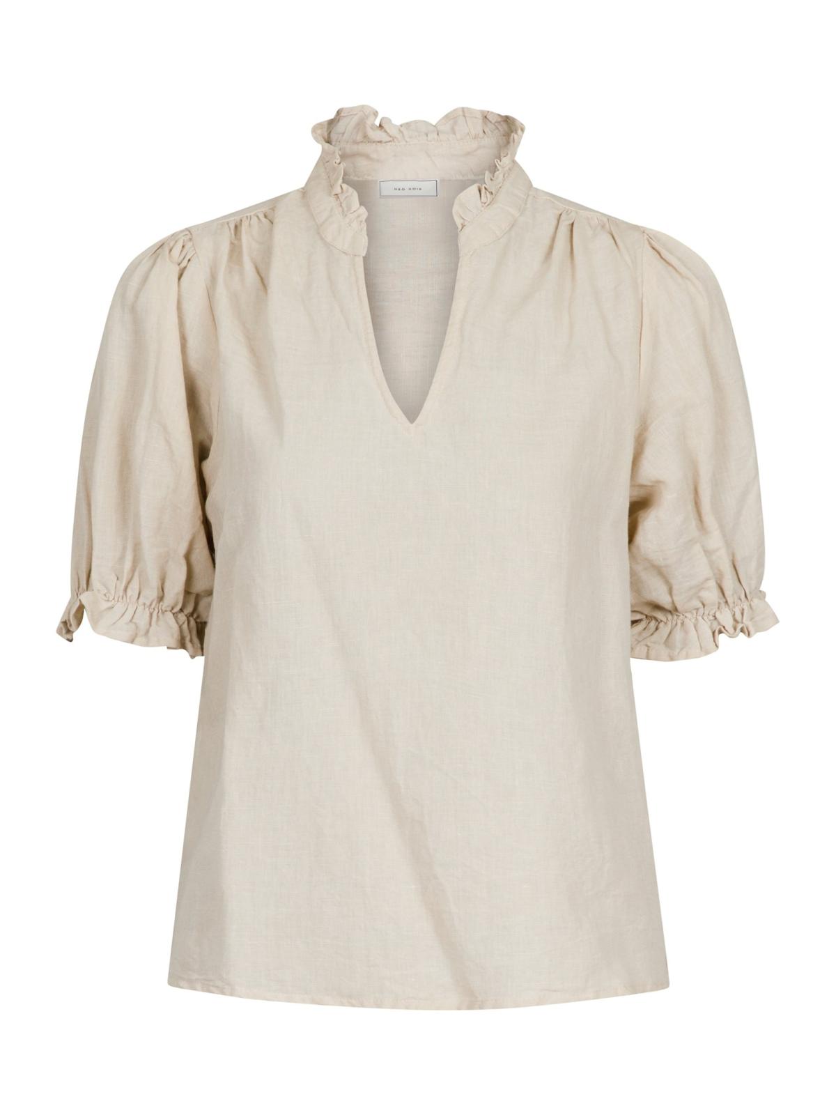 Neo Noir Odesa Linen Blouse Sand