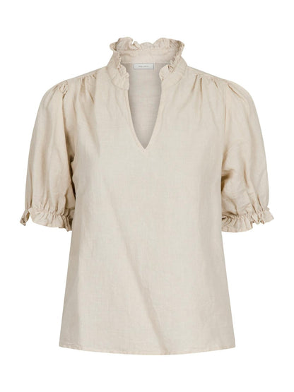 Neo Noir Odesa Linen Blouse Sand