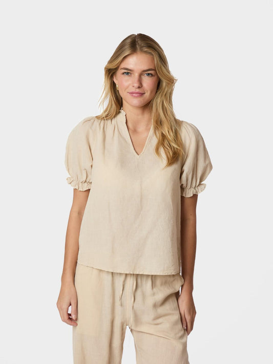 Neo Noir Odesa Linen Blouse Sand