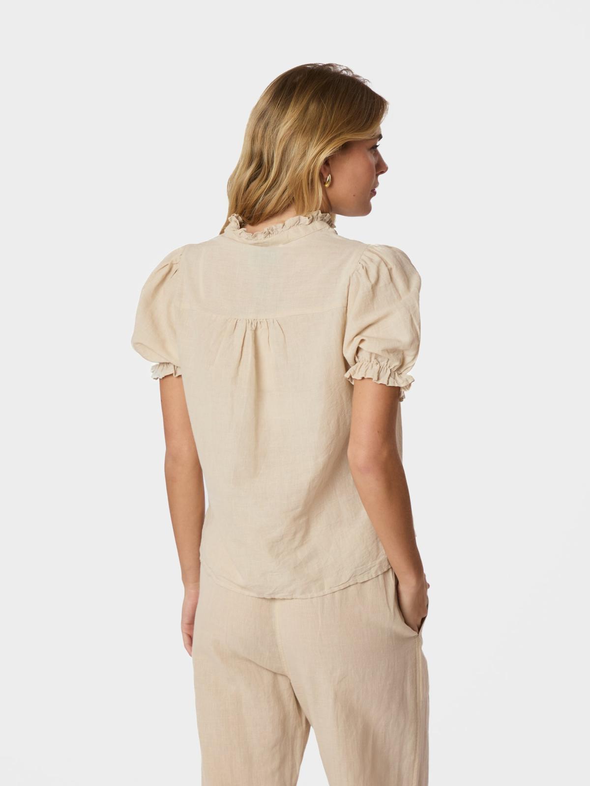 Neo Noir Odesa Linen Blouse Sand