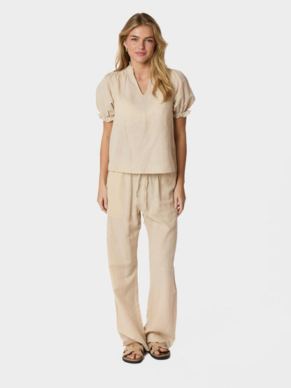 Neo Noir Odesa Linen Blouse Sand