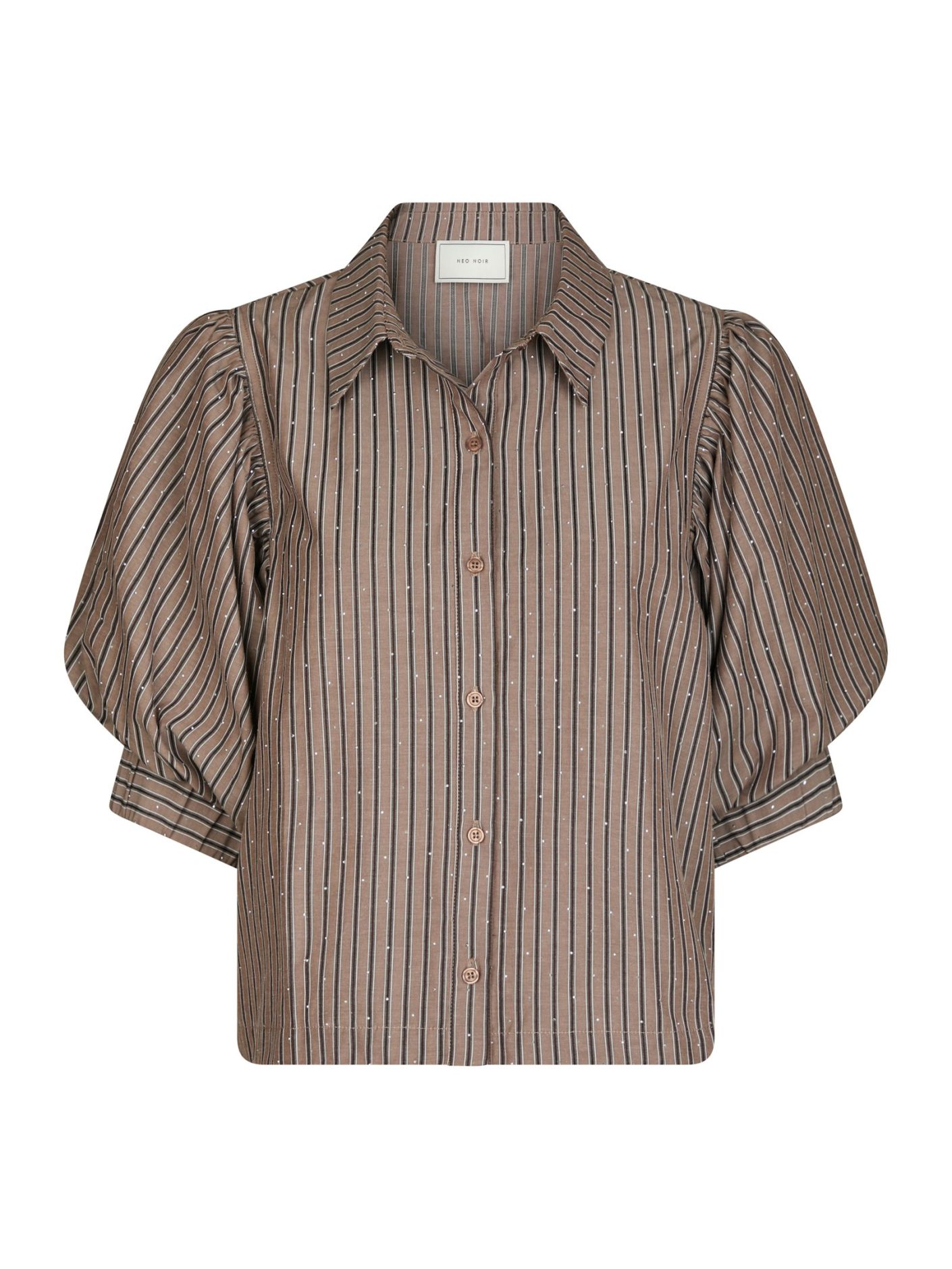 Neo Noir Etta Soft Stripe Stone Shirt