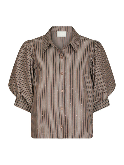 Neo Noir Etta Soft Stripe Stone Shirt