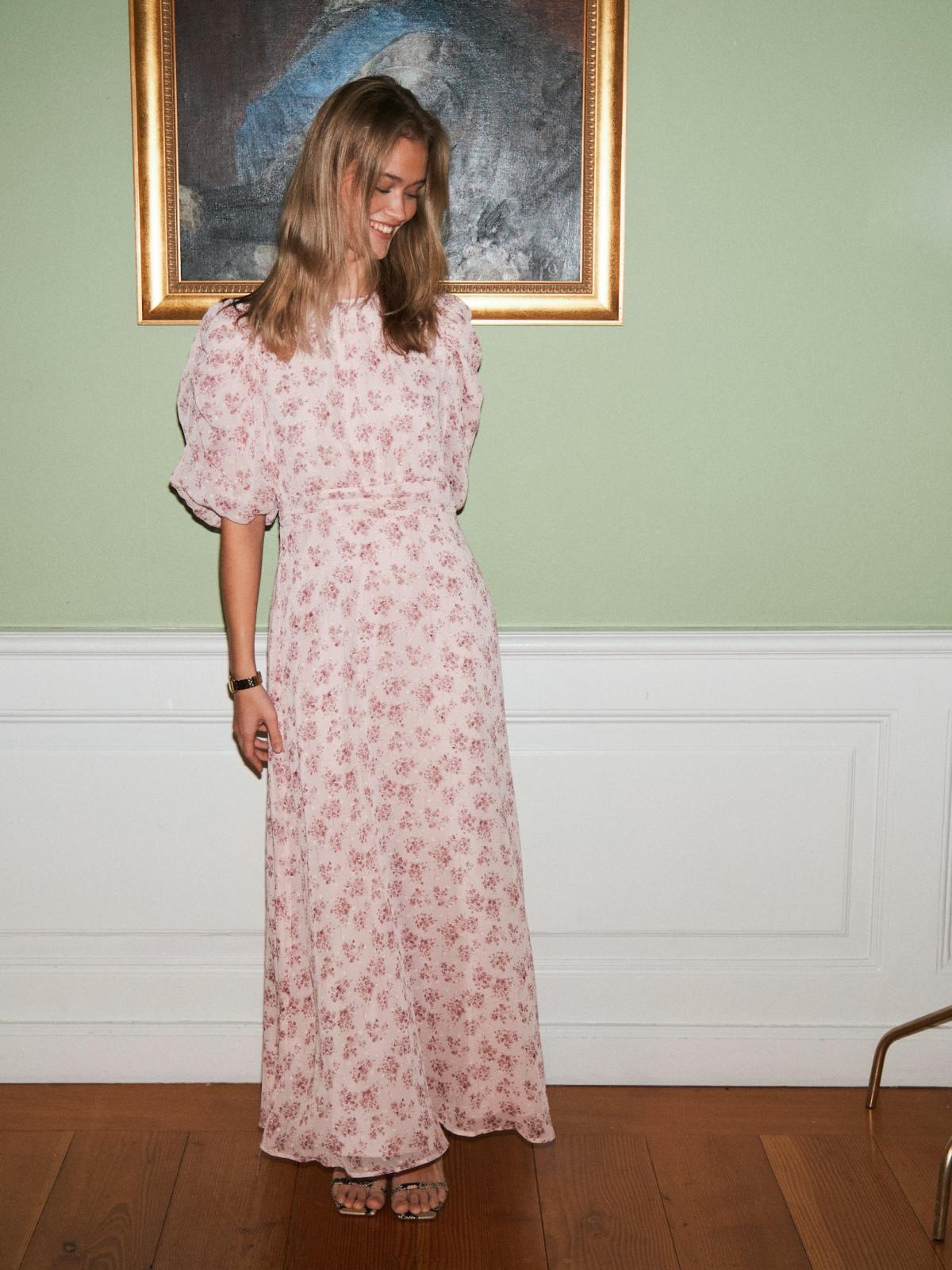 Neo Noir Kikka Chiffon Flower Dress