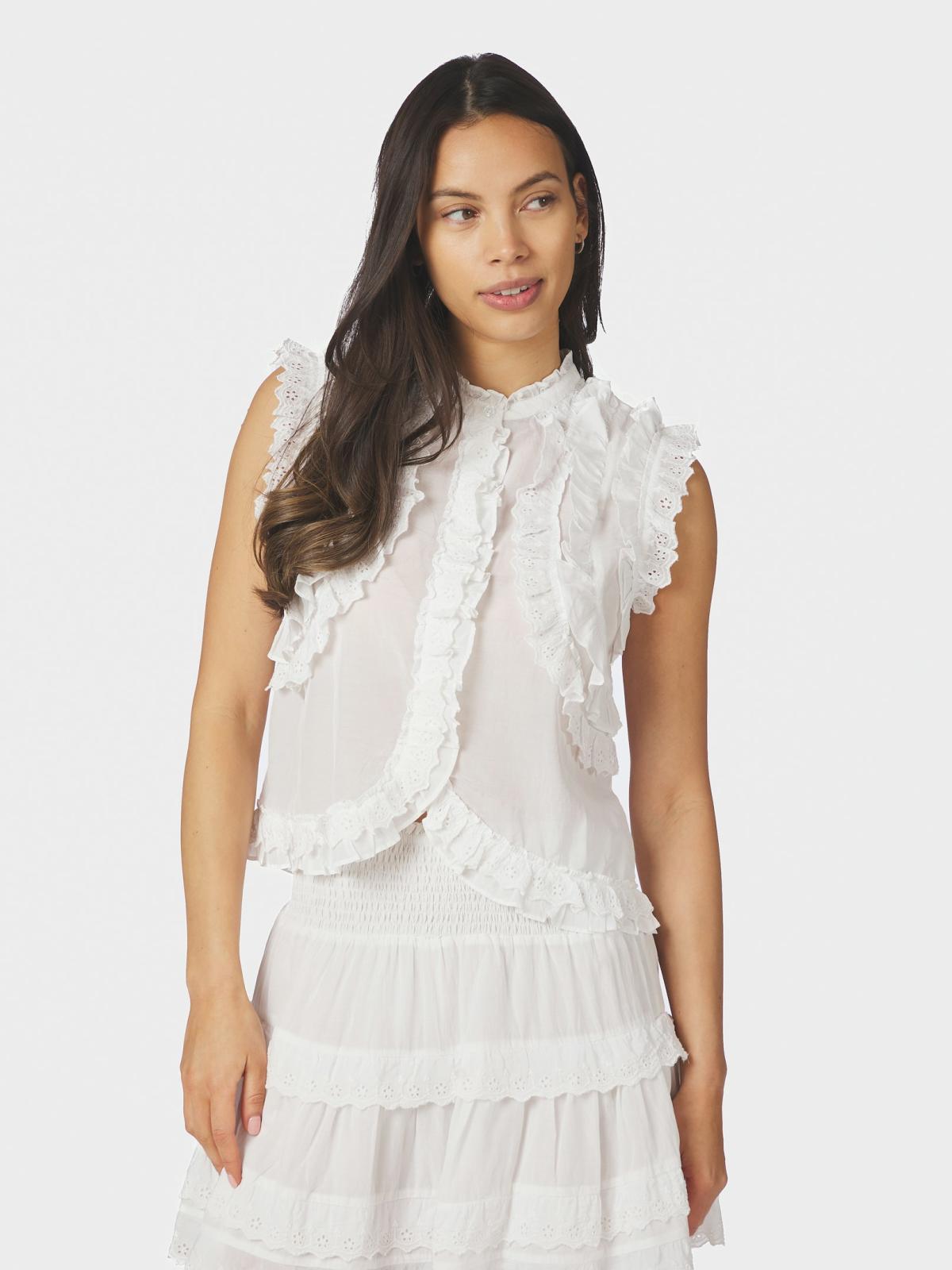 Neo Noir Celia Ruffle Top