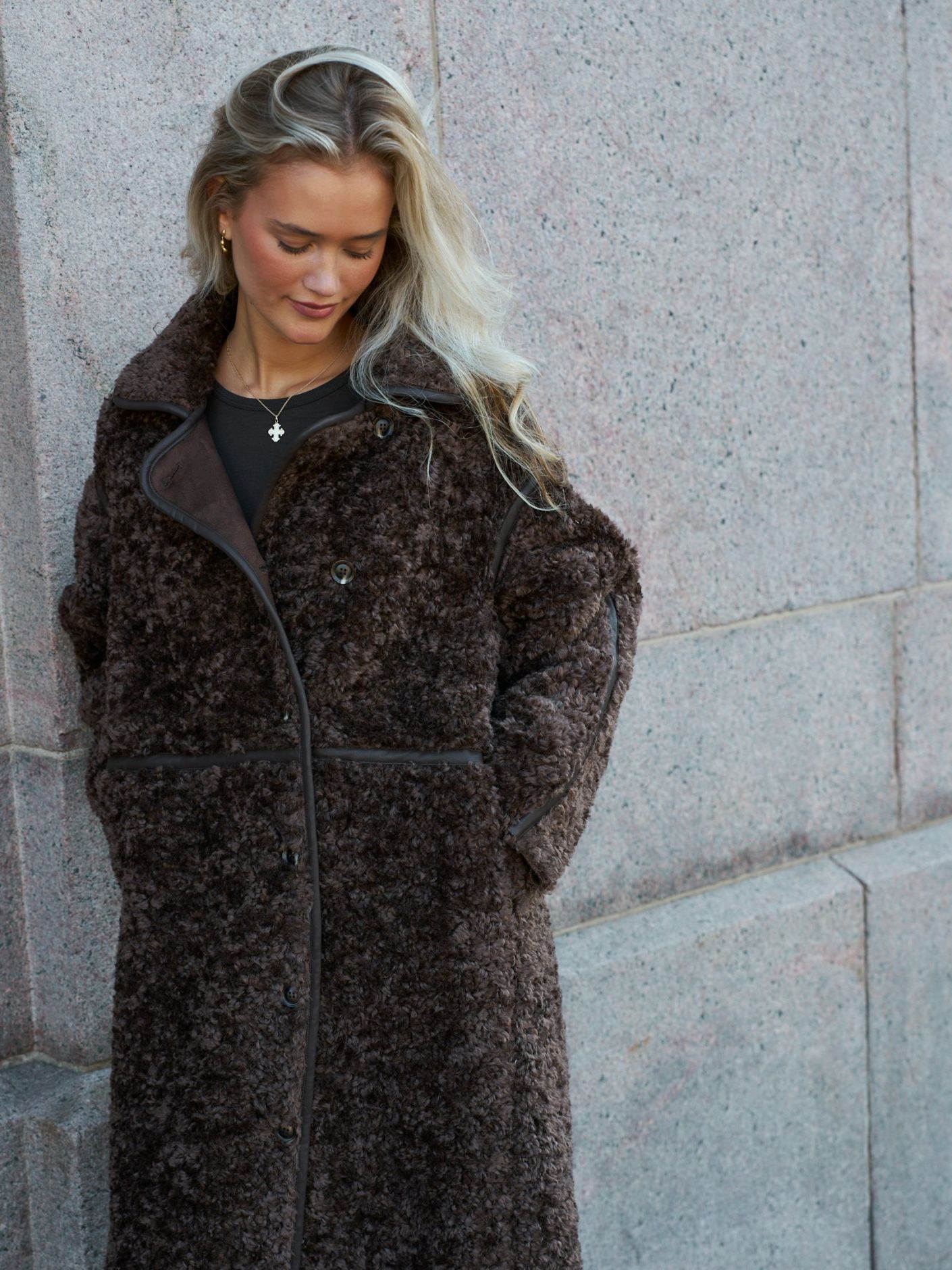 Neo Noir Senta Faux Fur Coat