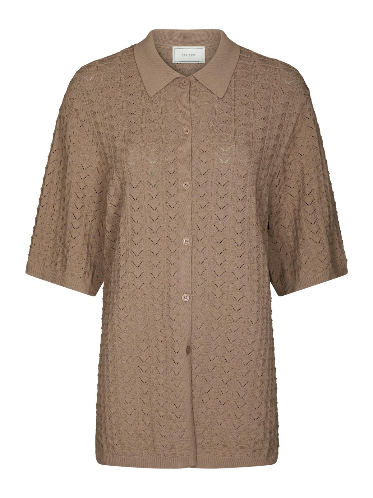 Neo Noir Sette Fine Crochet Blouse Taupe