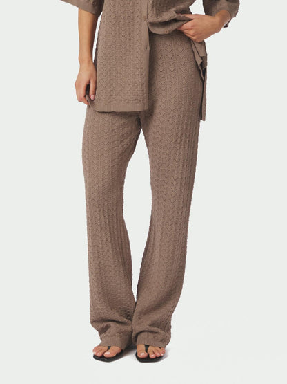 Neo Noir Rizzy Fine Crochet Pants Taupe