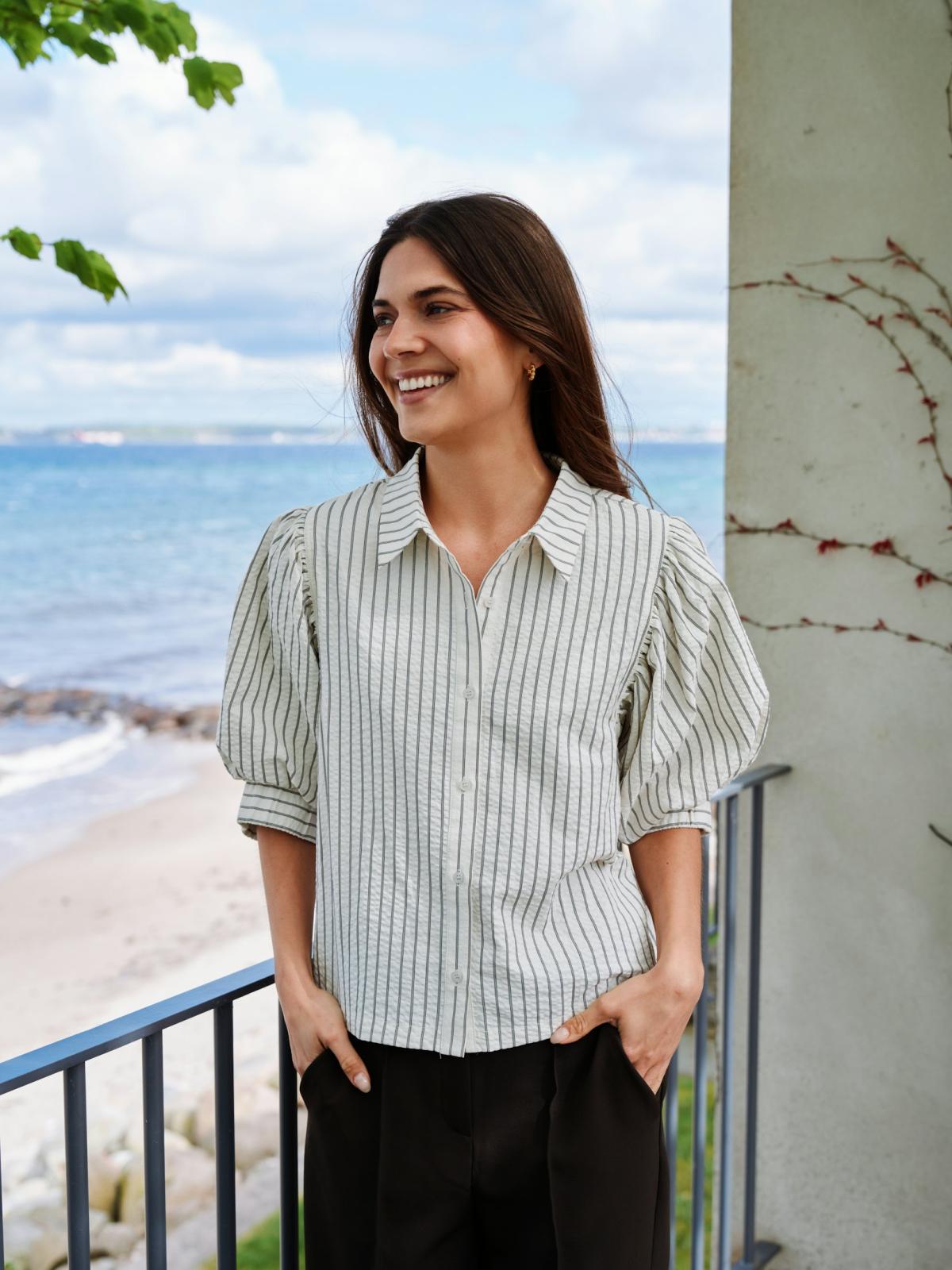 Neo Noir Etta Slim Stripe Shirt