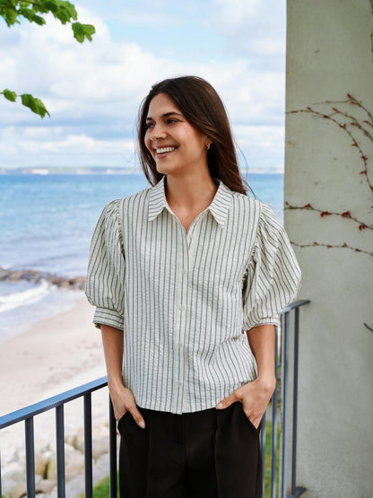 Neo Noir Etta Slim Stripe Shirt