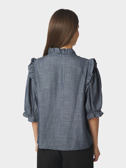 Neo Noir Chacha Chambray Stripe Blouse