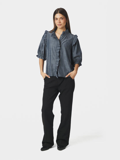 Neo Noir Chacha Chambray Stripe Blouse