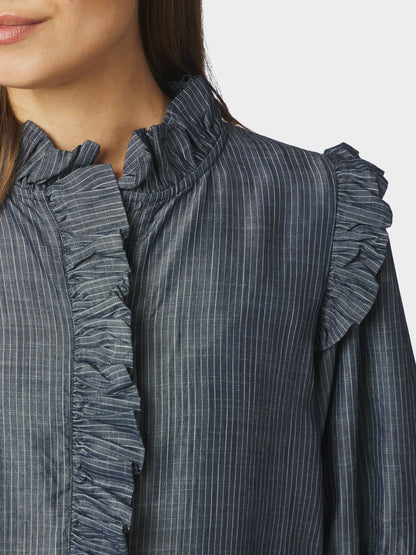 Neo Noir Chacha Chambray Stripe Blouse
