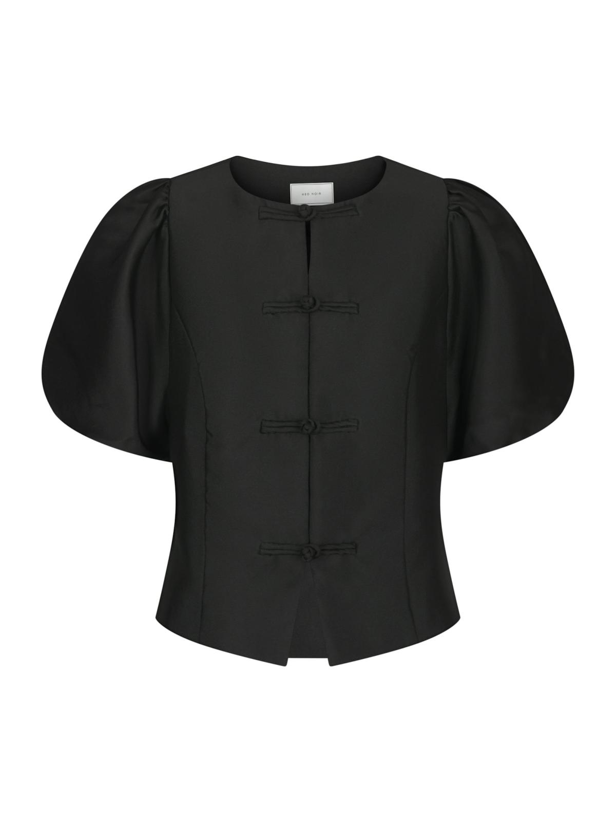 Neo Noir Anela Mandarin Dull Satin Blouse