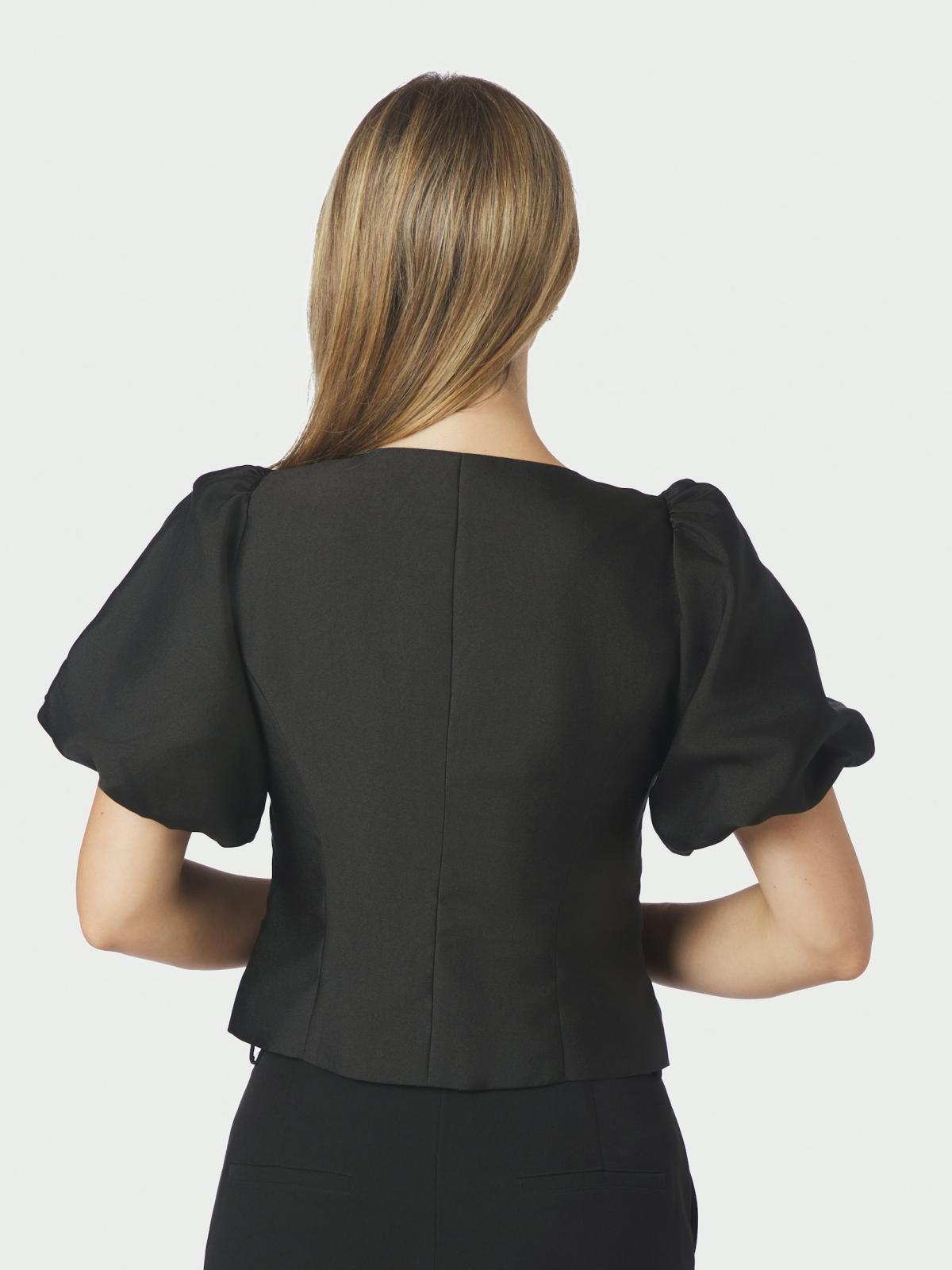 Neo Noir Anela Mandarin Dull Satin Blouse