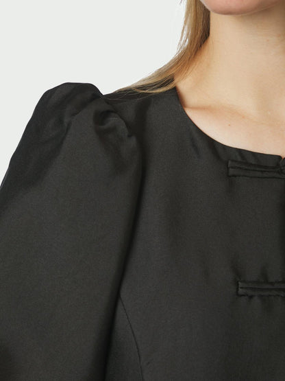 Neo Noir Anela Mandarin Dull Satin Blouse
