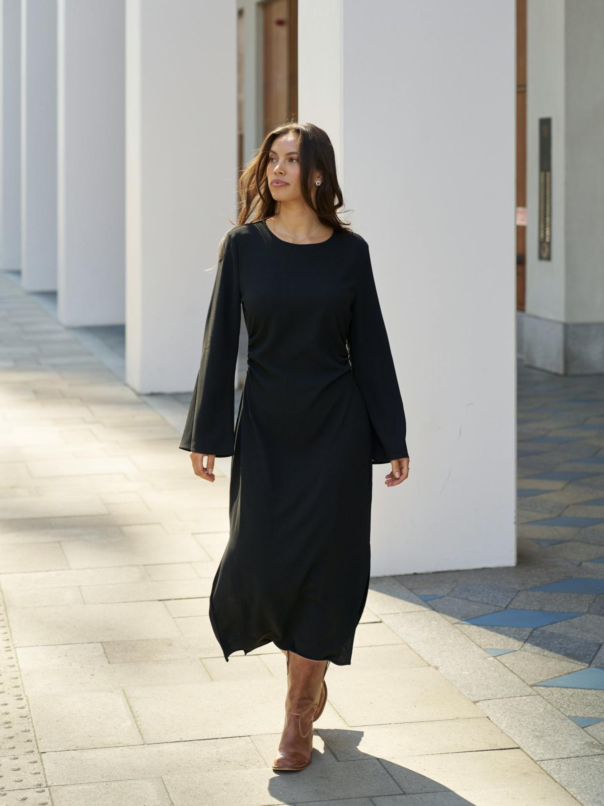 Neo Noir Emmely Drape Dress