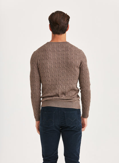 Morris Merino Cable Oneck Brown