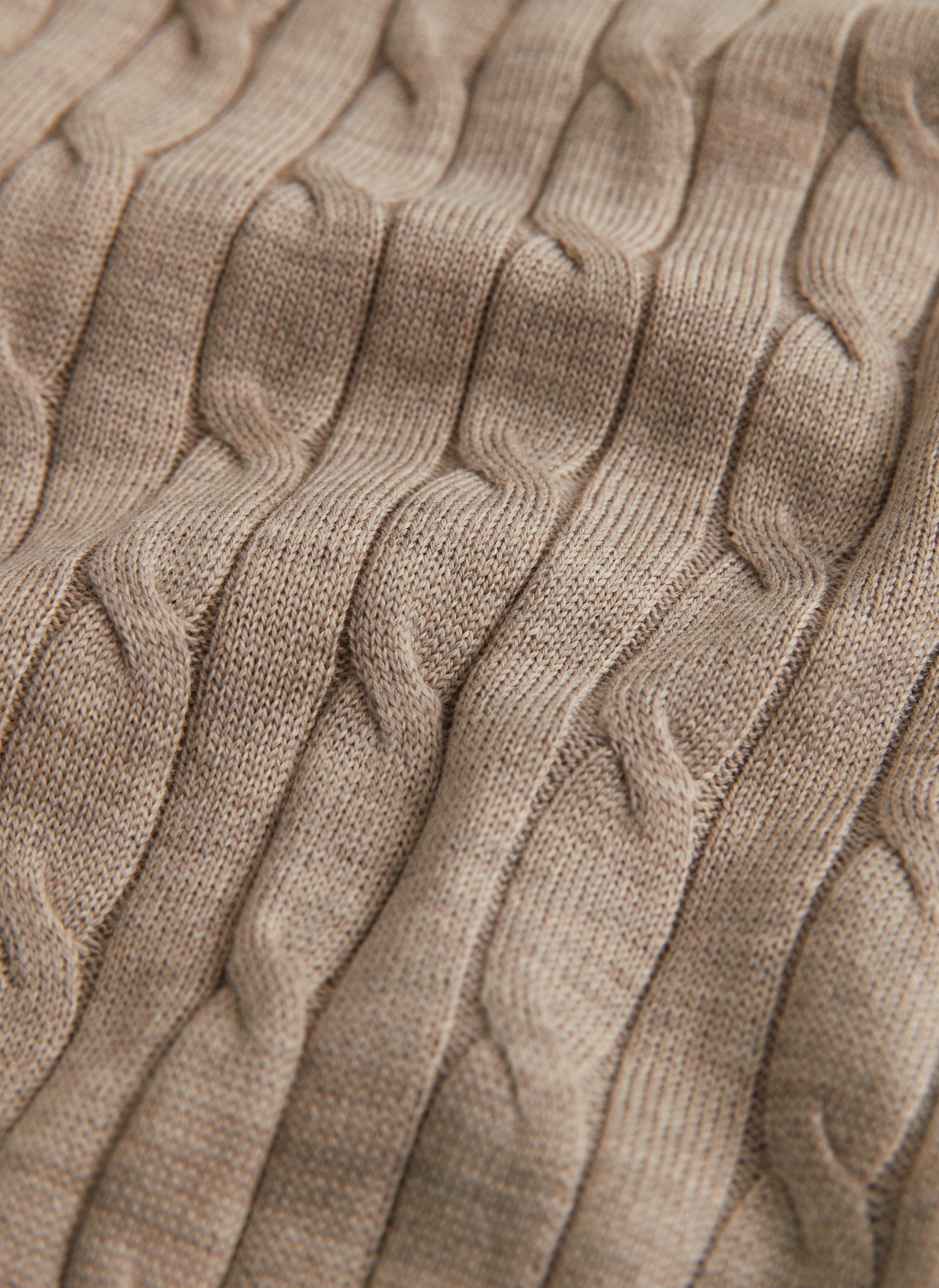 Morris Merino Cable Oneck Khaki