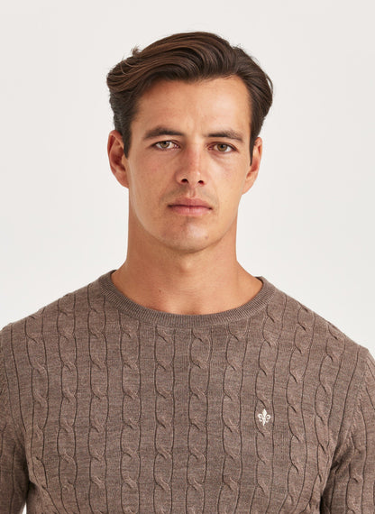 Morris Merino Cable Oneck Brown