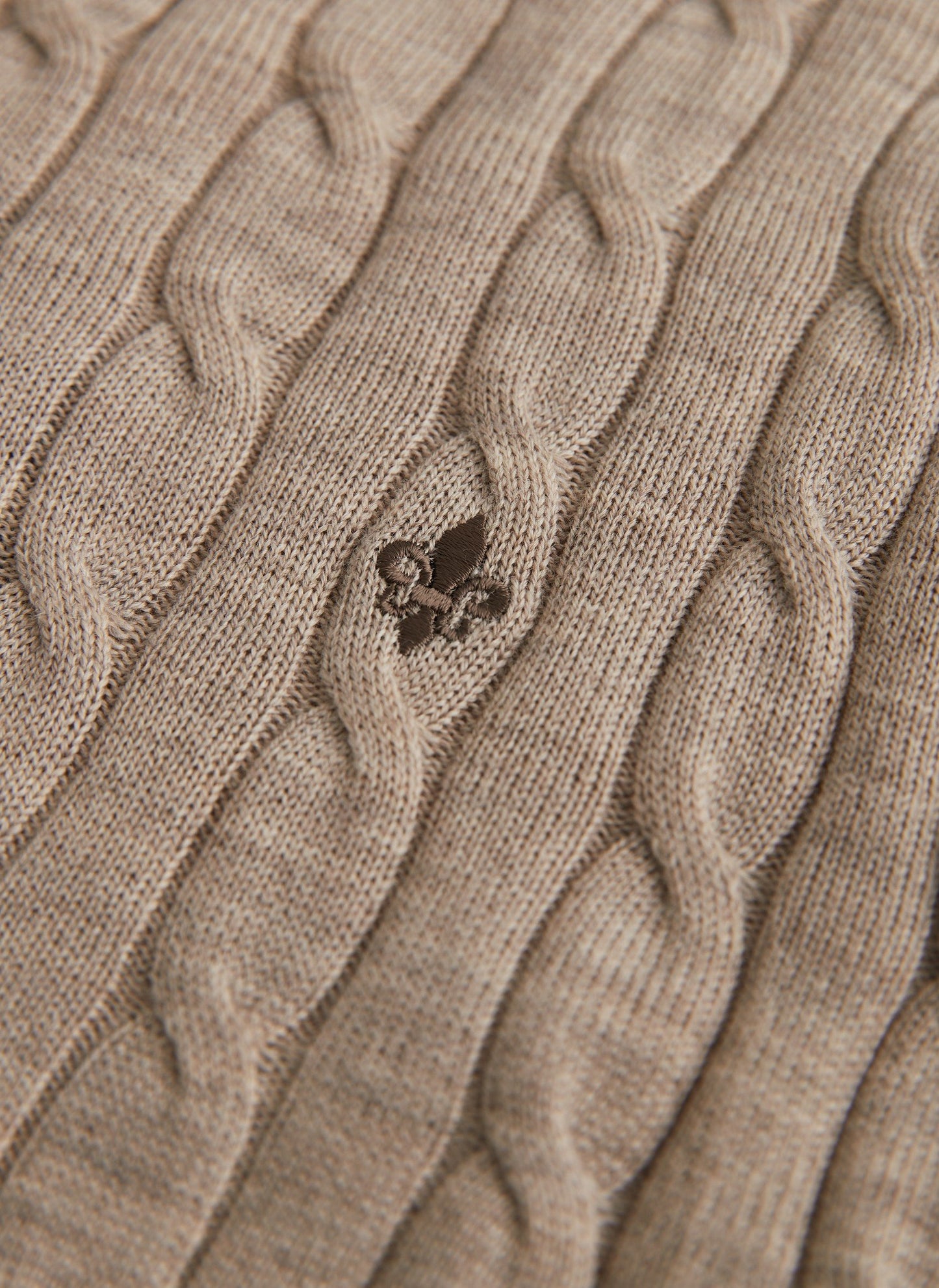 Morris Merino Cable Oneck Khaki