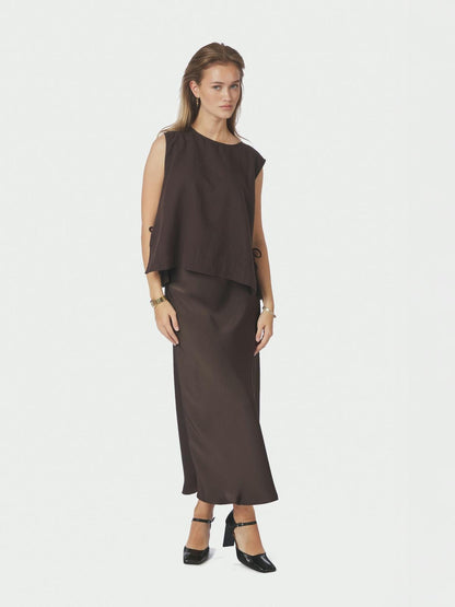 Neo Noir Bovary Skirt Dark Brown