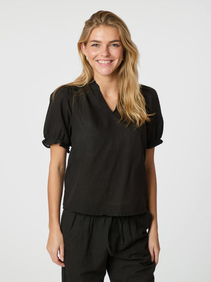 Odesa Linen Blouse Neo Noir