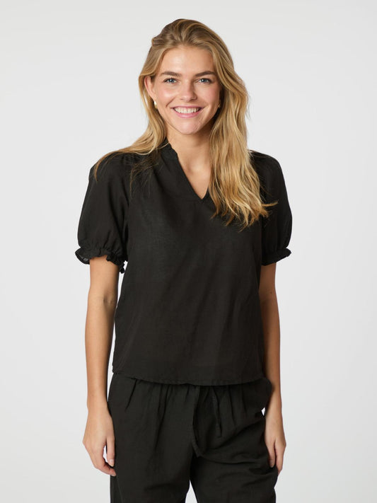 Odesa Linen Blouse Neo Noir
