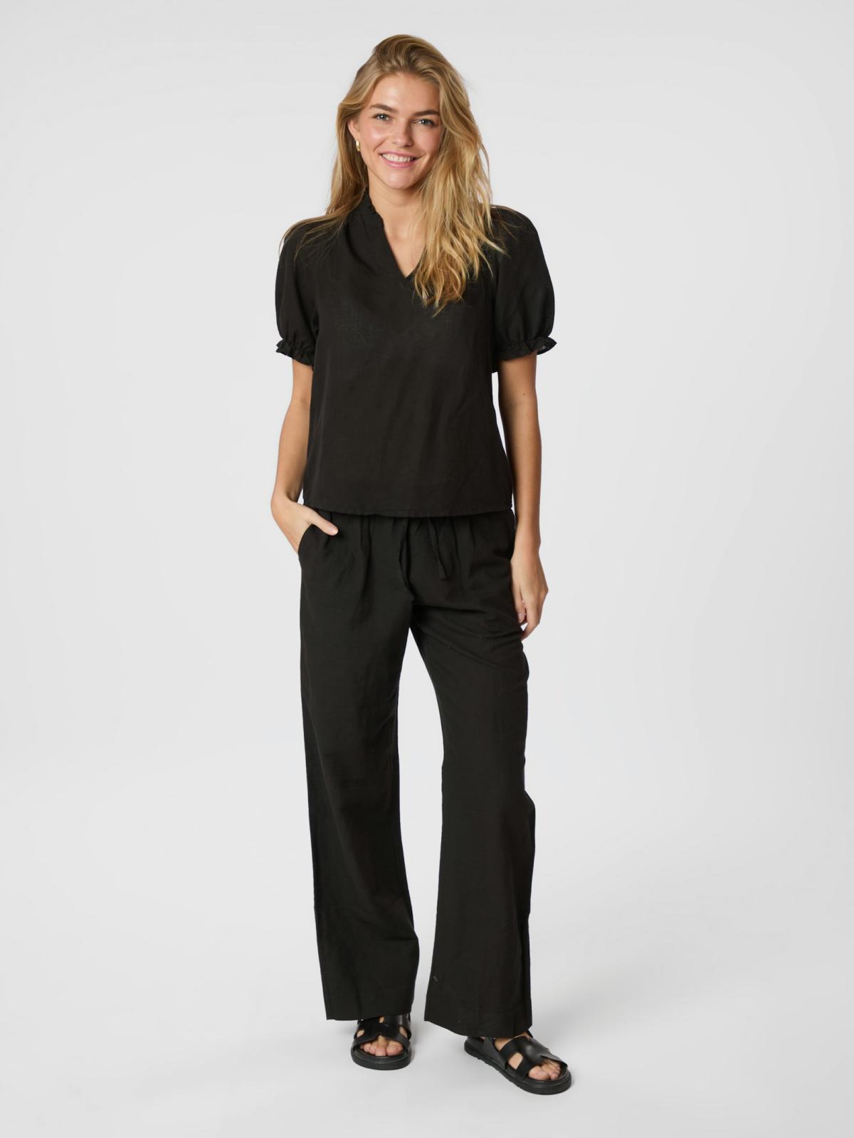 Odesa Linen Blouse Neo Noir