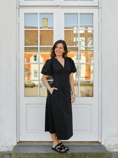 Illana Poplin Dress Neo Noir