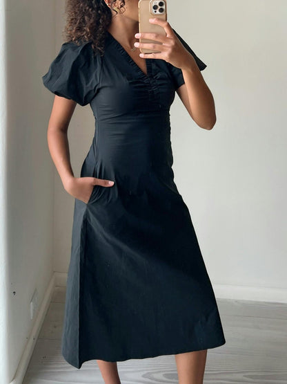 Illana Poplin Dress Neo Noir