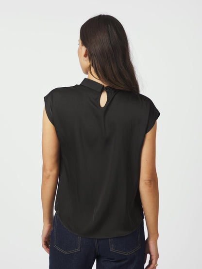 Neo Noir Fleur Drapy Satin Blouse