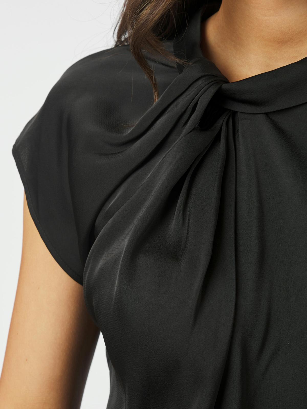 Neo Noir Fleur Drapy Satin Blouse