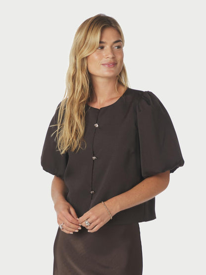 Neo Noir Aisa Dull Satin Blouse