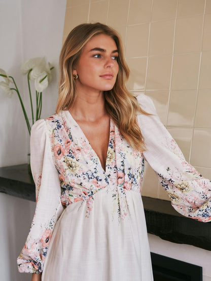 Silfi Flower Print Dress Neo Noir