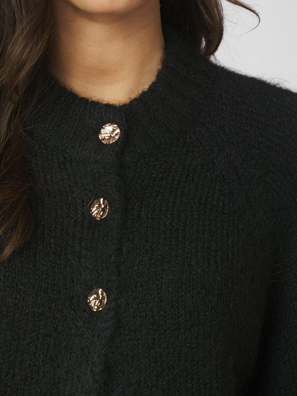 Neo Noir Benuta Fluffy Knit Cardigan Svart