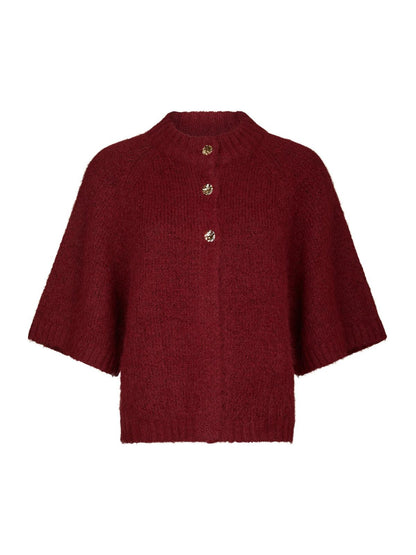 Benuta Fluffy Knit Cardigan Dark Red