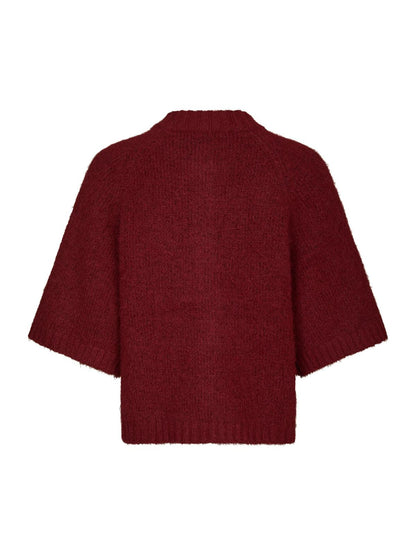 Benuta Fluffy Knit Cardigan Dark Red