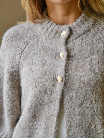 Neo Noir Benuta Fluffy Knit Cardigan