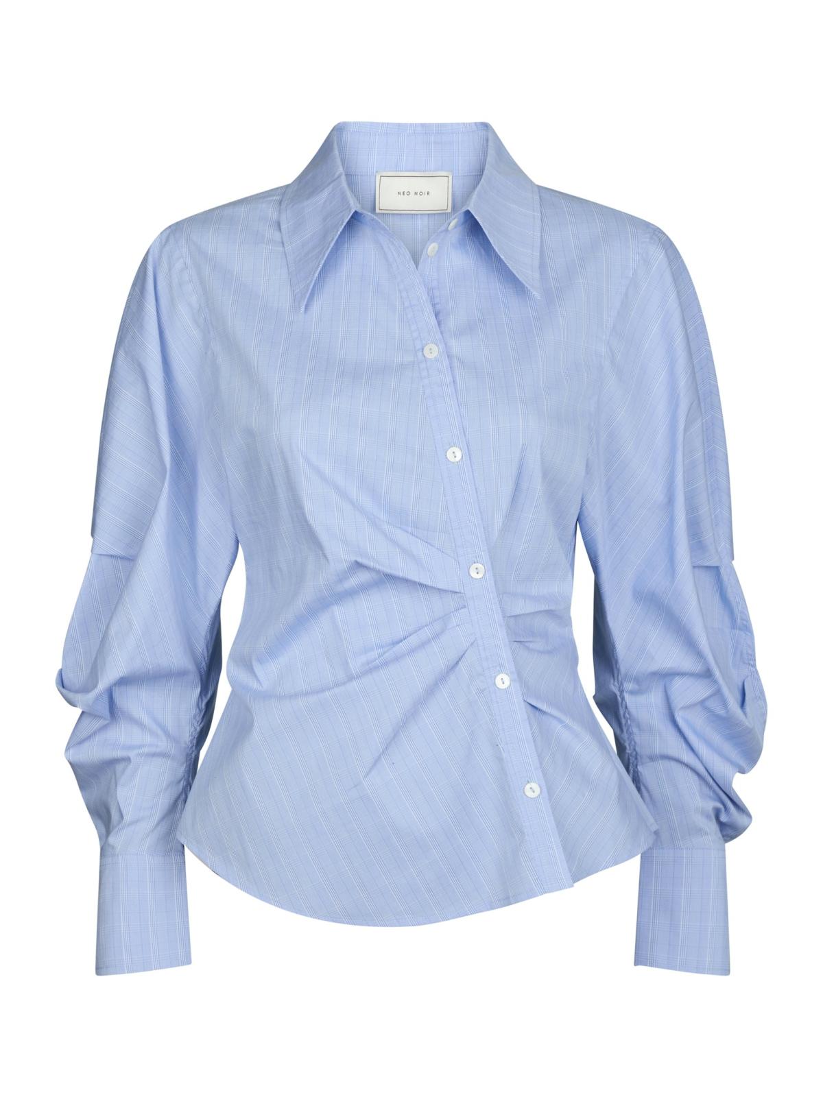Neo Noir randig skjorta Neoella Flannel shirt. Cool skjorta med assymetrisk knäppning.