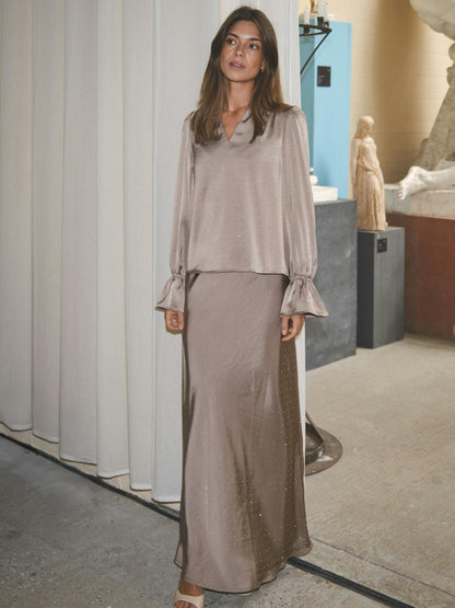 Neo Noir Amara Heavy Sateen Bedaz Blouse