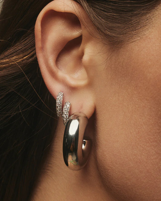Noemi Hoops Silver Luv Aj